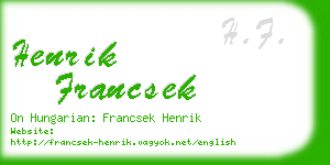 henrik francsek business card